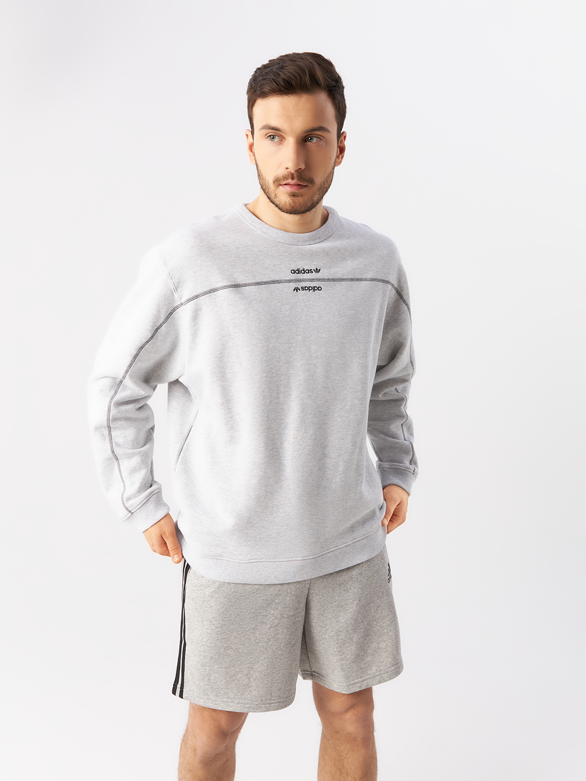 Свитшот мужской Adidas, GD9308, серый, XL