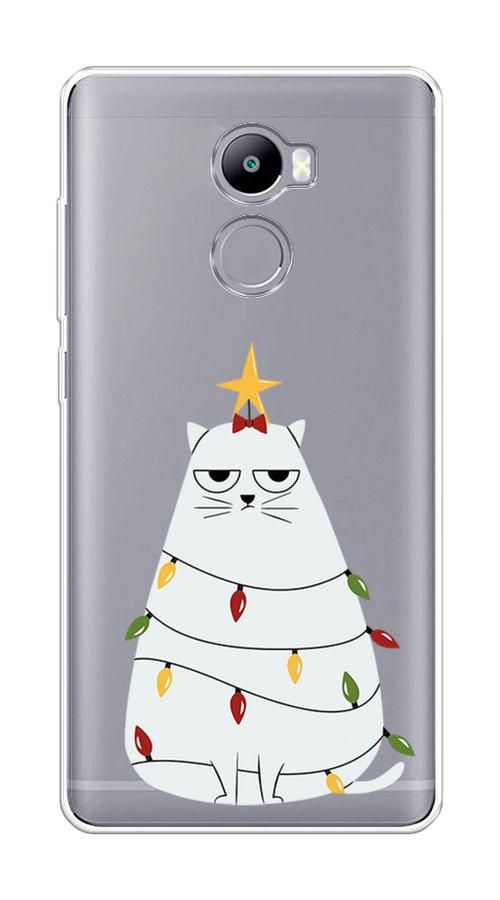

Чехол на Xiaomi Redmi 4 "Котик в гирлянде", Белый;красный;желтый, 31150-1
