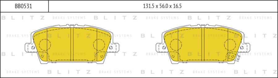 

Тормозные Колодки Blitz Передние Bb0531