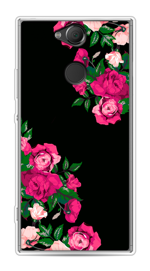 

Чехол на Sony Xperia XA2 "Розы фуксия", Черный;розовый;зеленый, 53150-1