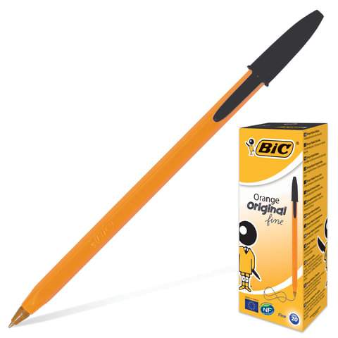 

Ручка шариковая BIC "Orange" 140058, черная, 0.8 мм, 20 штук
