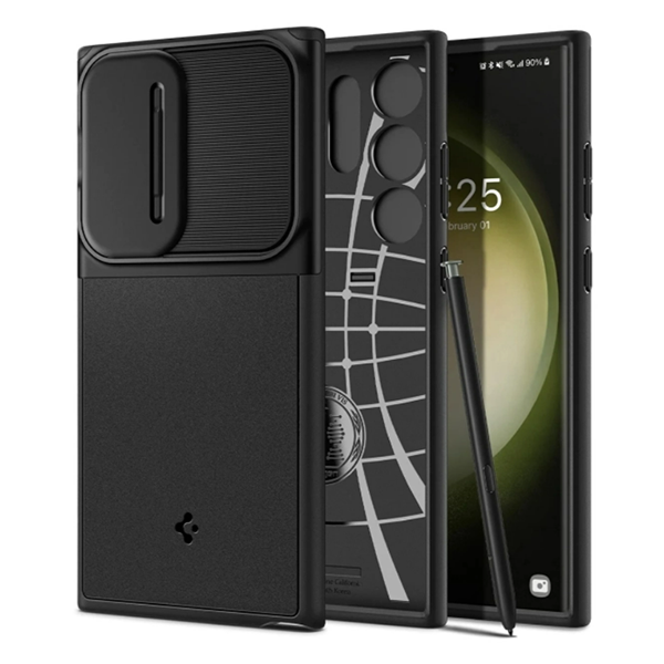 

Чехол Spigen Optik Armor для Samsung Galaxy S23 Ultra (ACS05639) черный матовый, Optik Armor