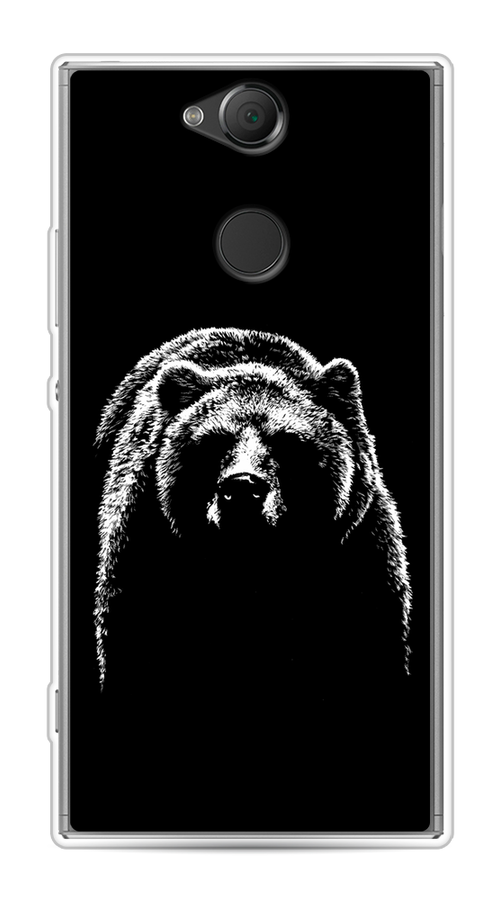 

Чехол на Sony Xperia XA2 "Медведь в ночи", Белый;черный, 53150-1