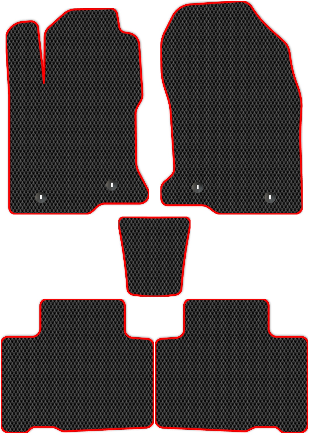 

Коврики ЭВА в салон для Lexus NX 300h (AYZ15) 2014 - 2021, 5 шт. черный, красный кант, 3237-S5YLT-H