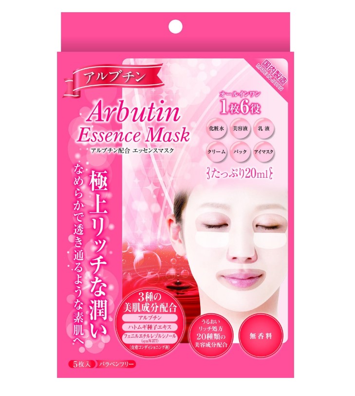 фото Маска для лица shin factory тканевая с арбутином (arbutin essence mask), 5шт