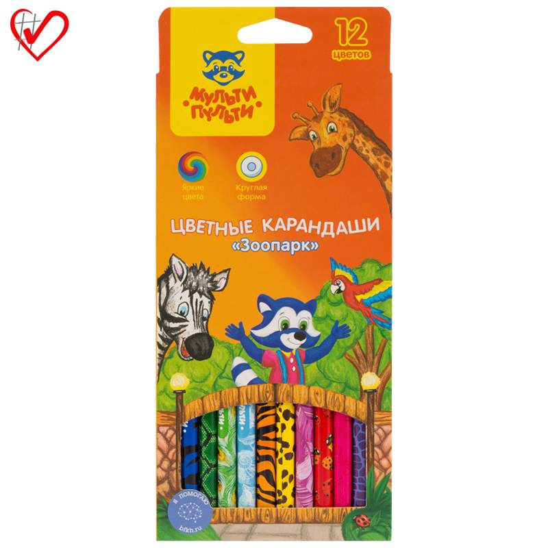 

Набор цветных карандашей МУЛЬТИ-ПУЛЬТИ, 12 цв., арт. 274095 - (5 наборов), Разноцветные