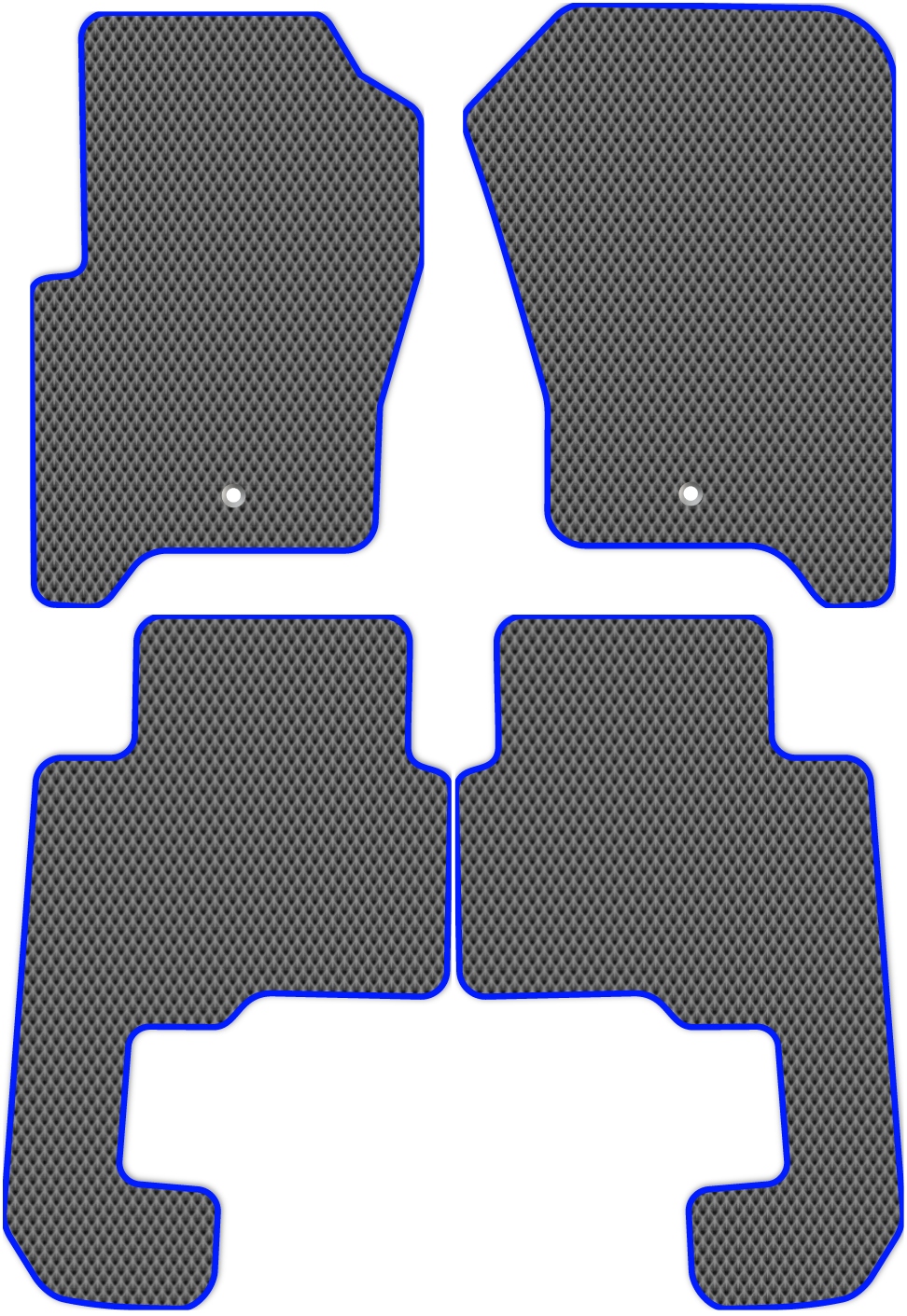 

Коврики ЭВА в салон для Land Rover Discovery 3 (L319) 2004 - 2009, 4 шт. серый, синий кант, 3101-S4Y-H