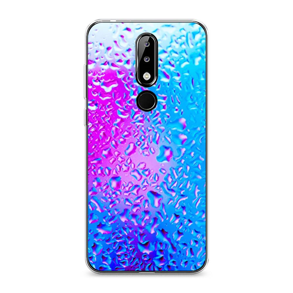 

Чехол на Nokia 5.1 Plus (X5) "Капли на стекле", Голубой;розовый, 121950-3