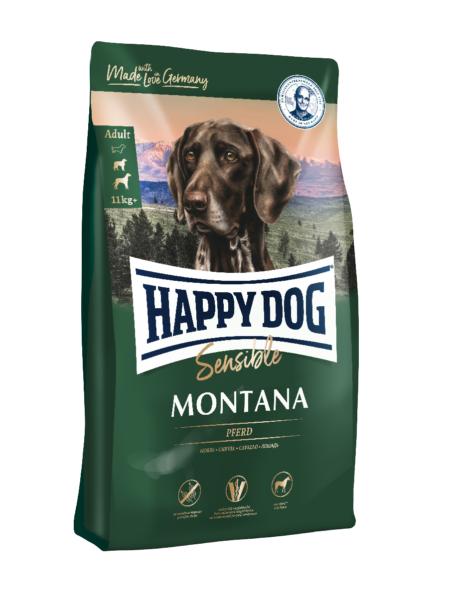 фото Сухой корм для собак happy dog supreme sensible montana, конина, 10кг