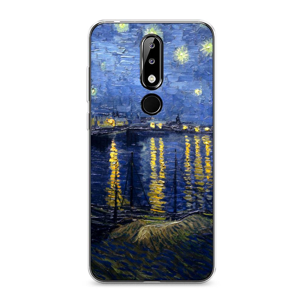 

Чехол на Nokia 5.1 Plus (X5) "Звездная ночь над Роной", Синий;желтый, 121950-4