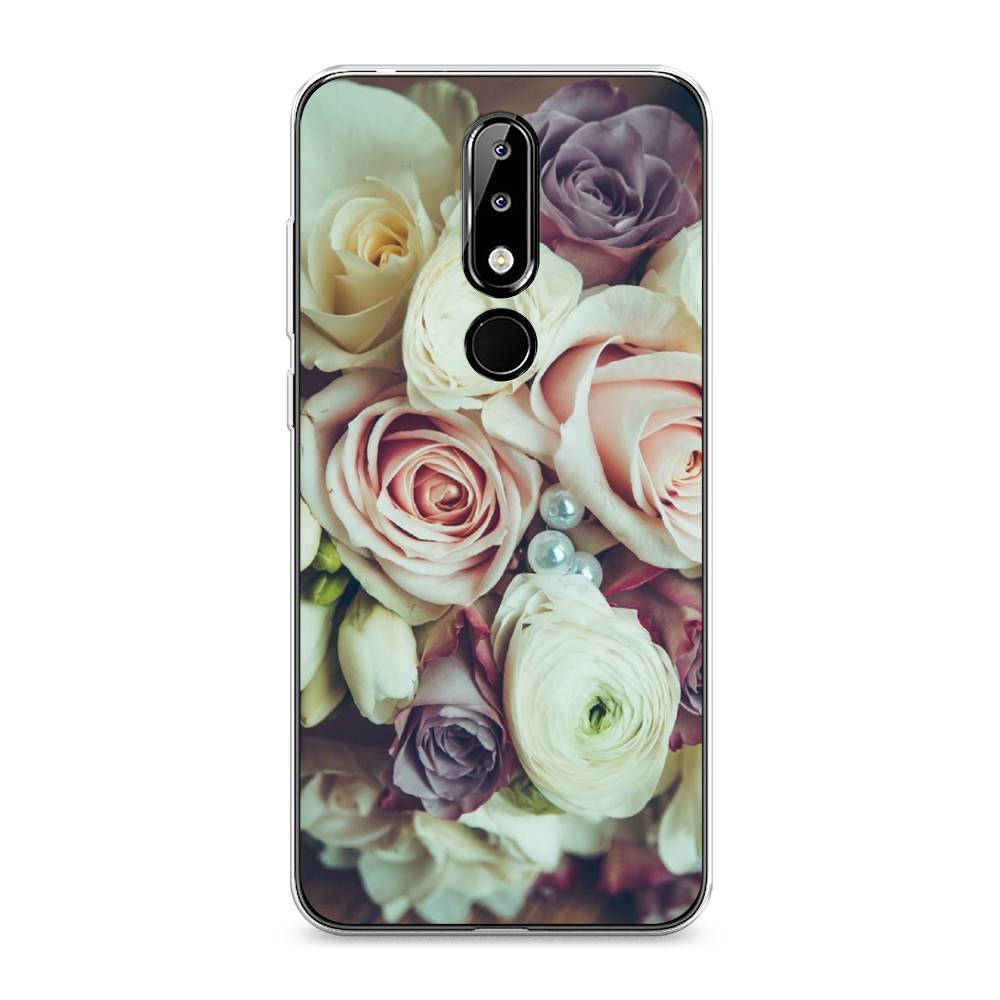 

Чехол на Nokia 5.1 Plus (X5) "Свадебный букет", Белый;фиолетовый, 121950-2