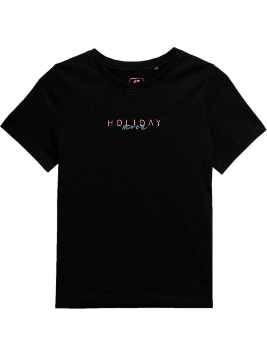 Футболка 4F TSHIRT  F395 4FJSS23TTSHF395-20S, черный, 140