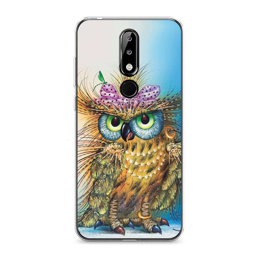 

Чехол на Nokia 5.1 Plus (X5) "Модная сова", Коричневый;голубой, 121950-1