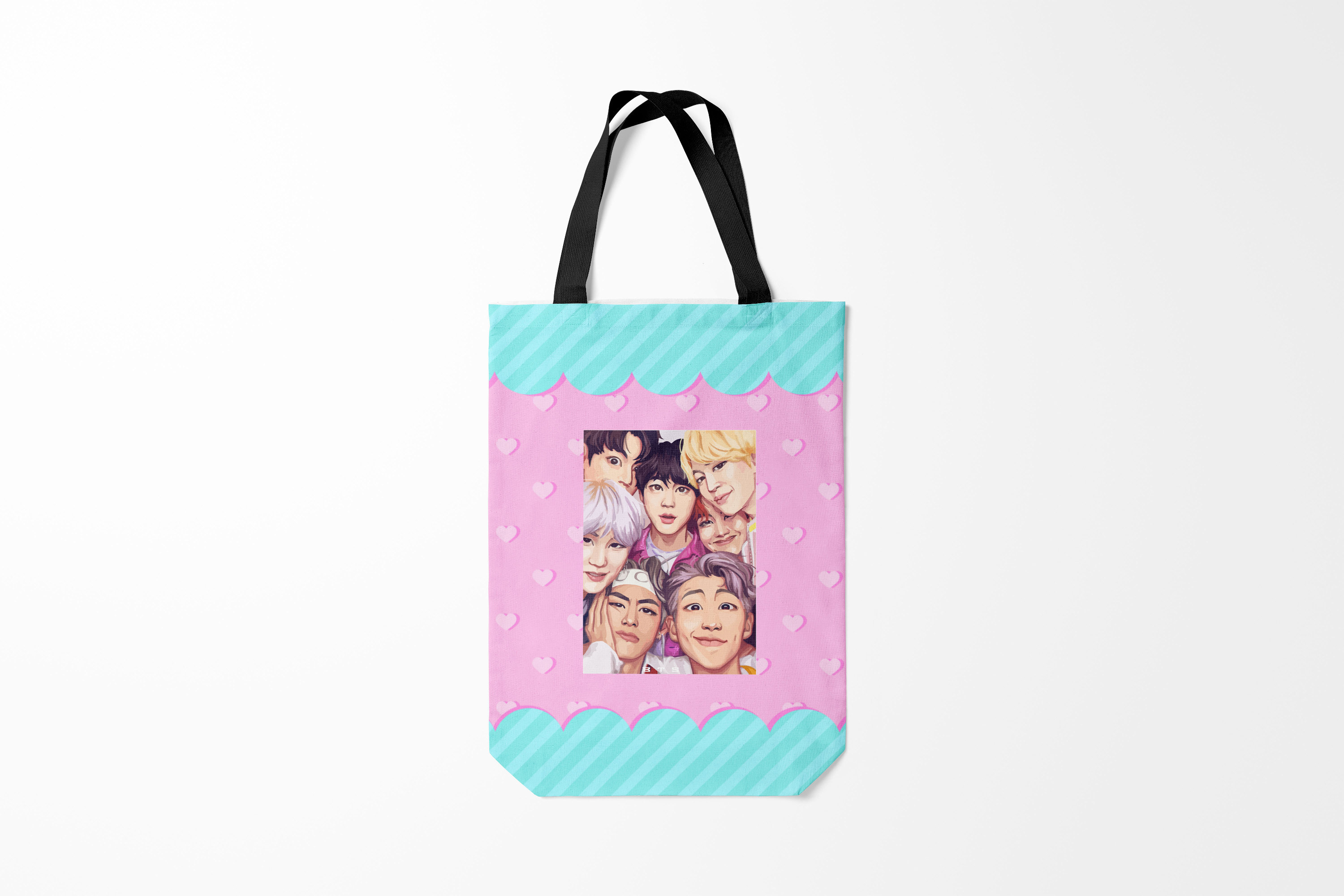 

Сумка шoппер унисекс Burnettie BTS совместный портрет арт, розовый, BTS совместный портрет арт
