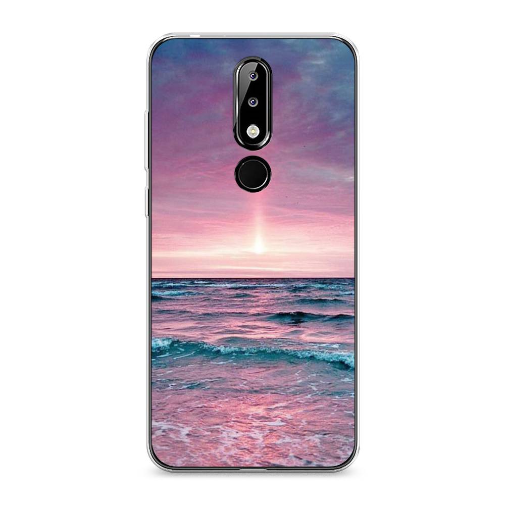 

Чехол на Nokia 5.1 Plus (X5) "Восход 3", Розовый;голубой, 121950-2
