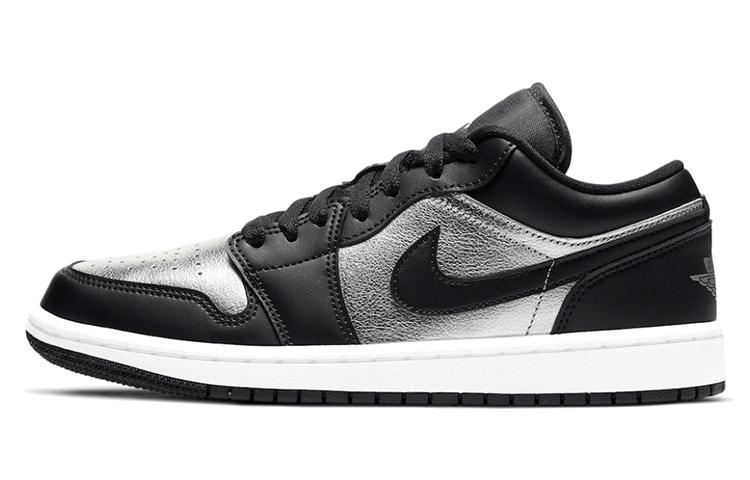 

Кеды унисекс Jordan Air Jordan 1 low silver toe черные 40 EU, Черный, Air Jordan 1 low silver toe