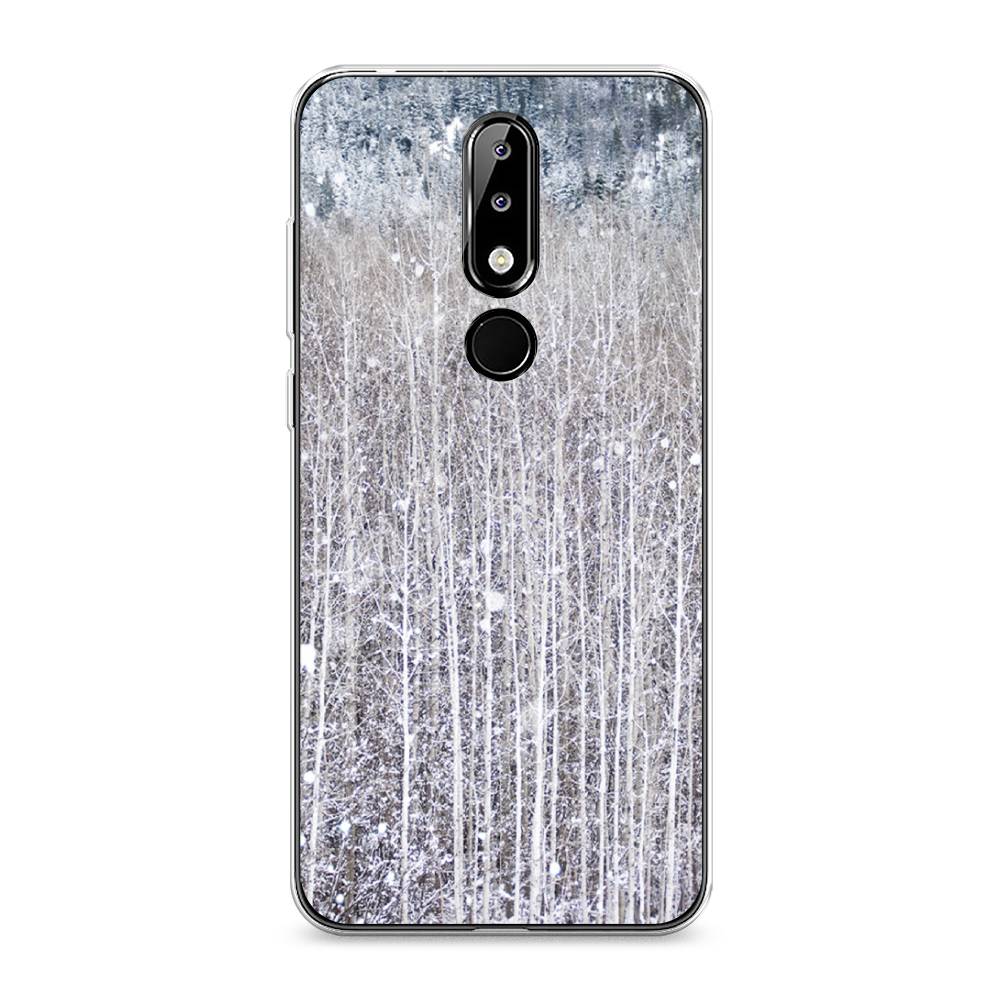 

Чехол на Nokia 5.1 Plus (X5) "Снежный лес", Бежевый;серый;белый, 121950-5