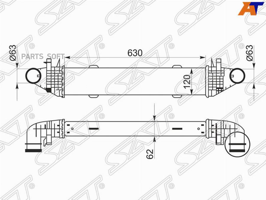 

Радиатор Интеркулера Mercedes Benz C-Class W204 06-14/E-Class W212 09- Sat арт. ST-A204500