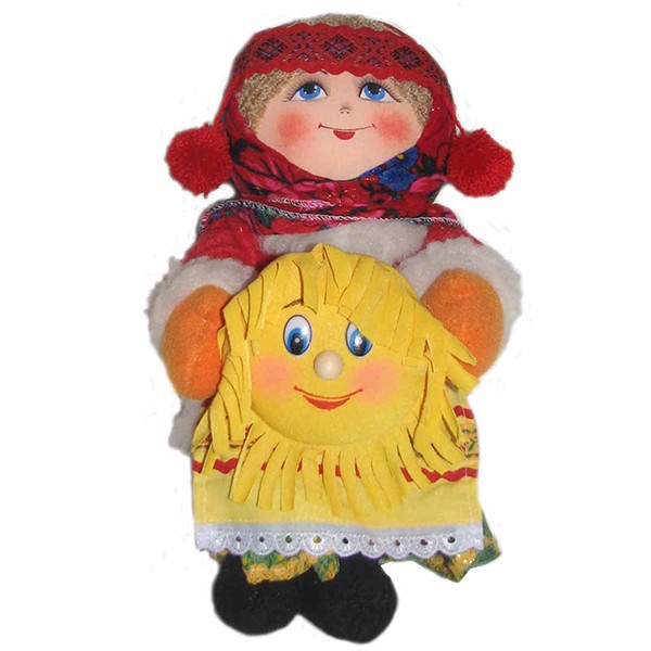 фото Кукла праздничная мастерская подарков масленица с солнцем 32 см