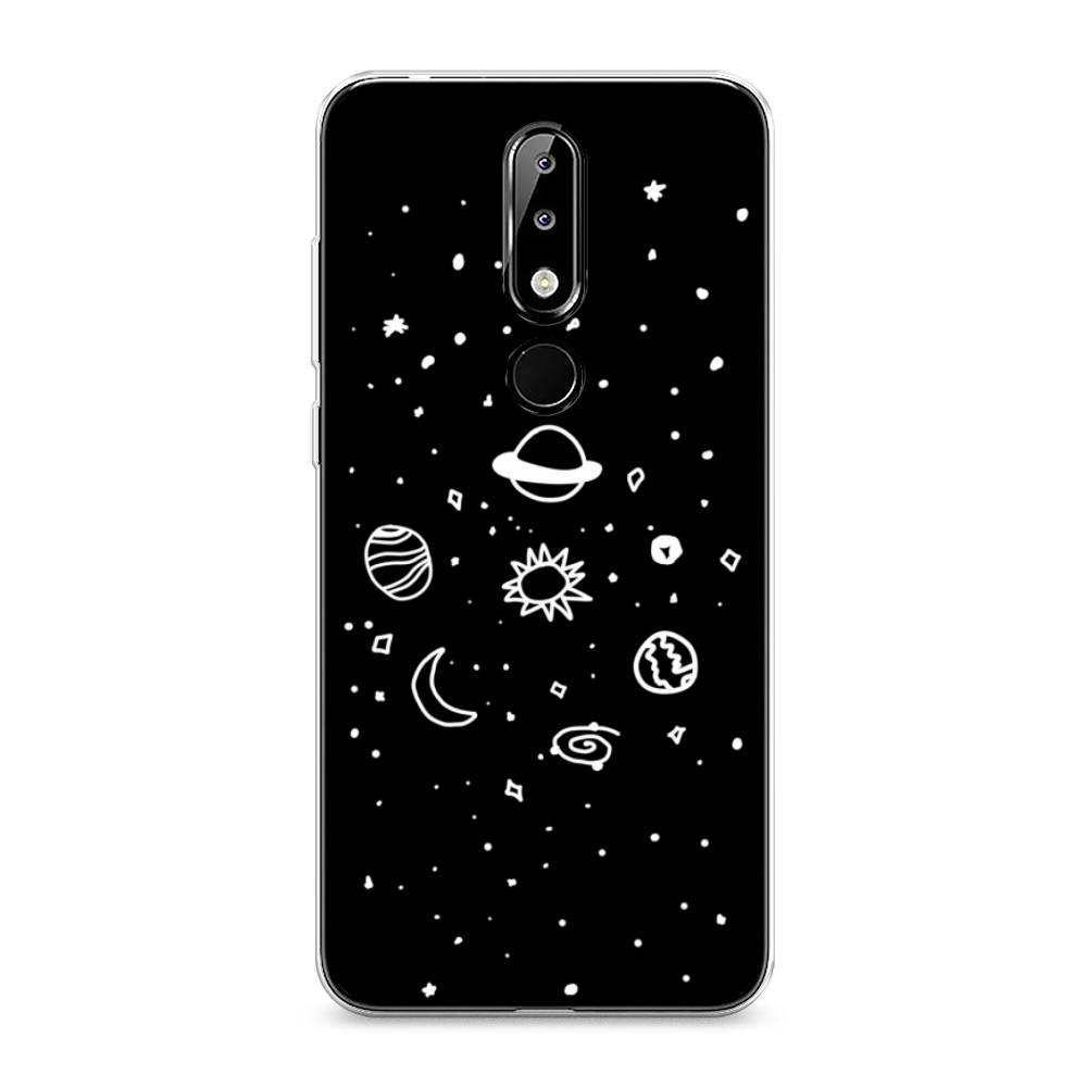 

Чехол на Nokia 5.1 Plus (X5) "Дудл солнечной системы", Бежевый;серый, 121950-2