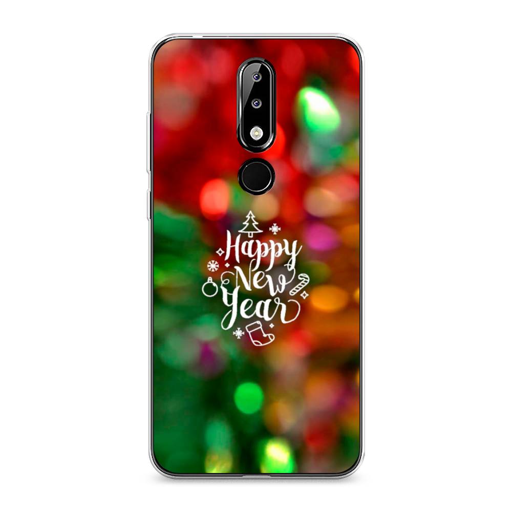 

Чехол на Nokia 5.1 Plus (X5) "Новый Год на елке", Зеленый;красный;желтый, 121950-5