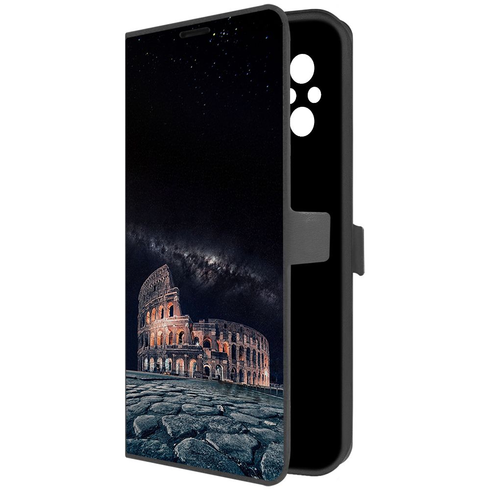 

Чехол-книжка Krutoff Eco Book для Xiaomi Redmi 12C Италия, Колизей (черный)