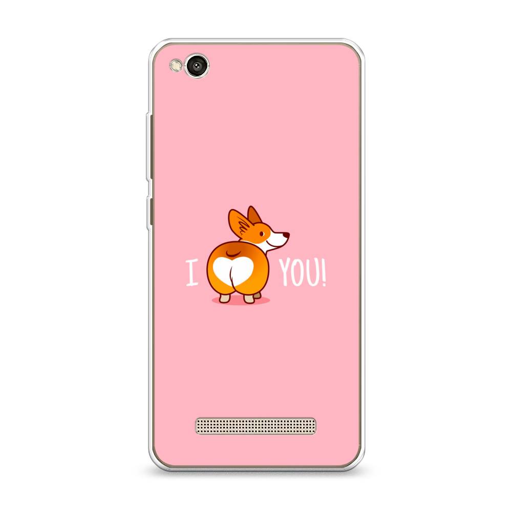 

Чехол для Xiaomi Redmi 4A "Корги I love you", Розовый;коричневый;белый, 31350-1