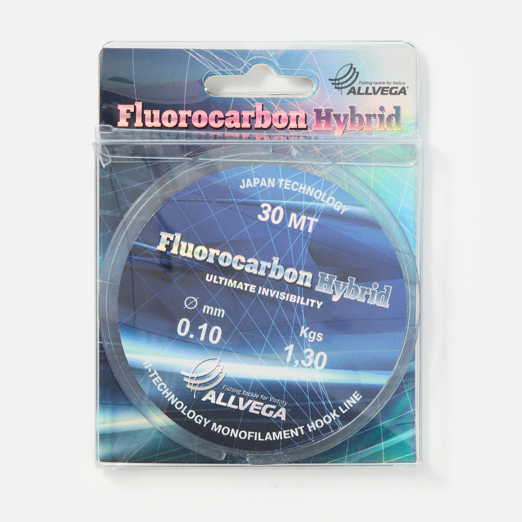 Леска флюрокарбоновая Allvega Fluorocarbon Hybrid 0,1 мм, 30 м, 1,3 кг, clear