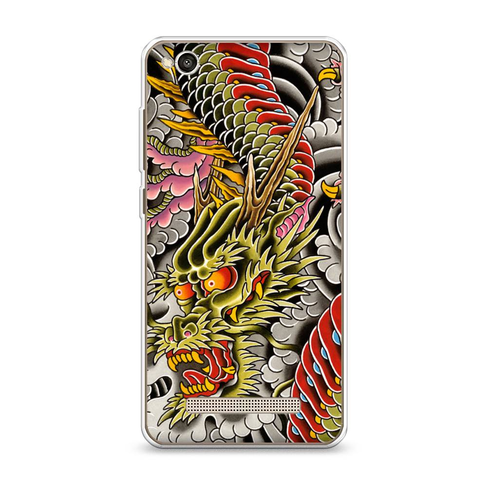 

Чехол на Xiaomi Redmi 4A"Японский дракон", Желтый;розовый;красный, 31350-4