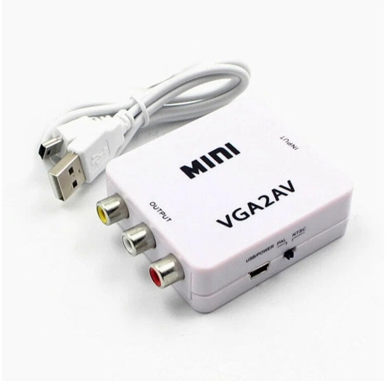 

Видеоконвертор VGA на AV для Playstation 2, Playstation 3, Белый, Видеоконвертор VGA на AV