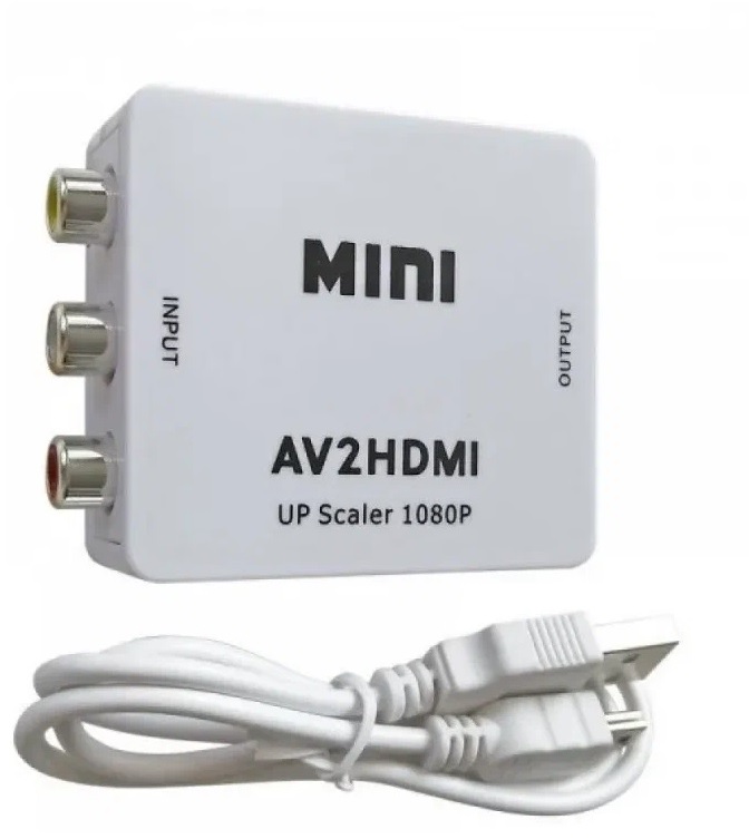 

Видеоконвертор AV на HDMI, Белый, Видеоконвертор AV на HDMI
