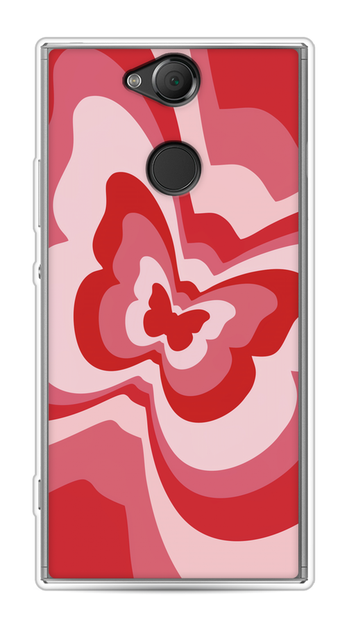 

Чехол на Sony Xperia XA2 "Бабочка в стиле хиппи", Красный;розовый, 53150-1