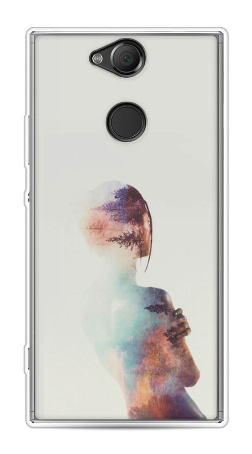 

Чехол на Sony Xperia XA2 "Девушка-лес", Розовый;голубой;серый, 53150-1