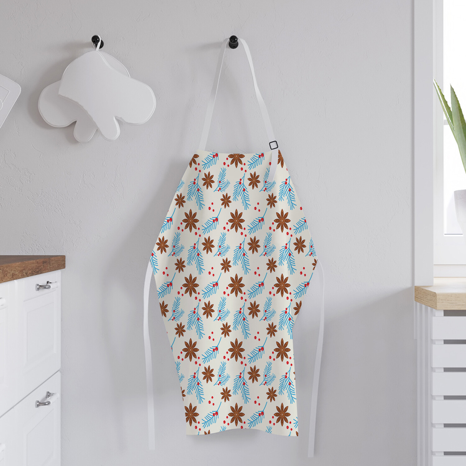 

Фартук кухонный JoyArty "Пряная гвоздика" универсальный размер для женщин и мужчин, Бежевый, Пряная гвоздика