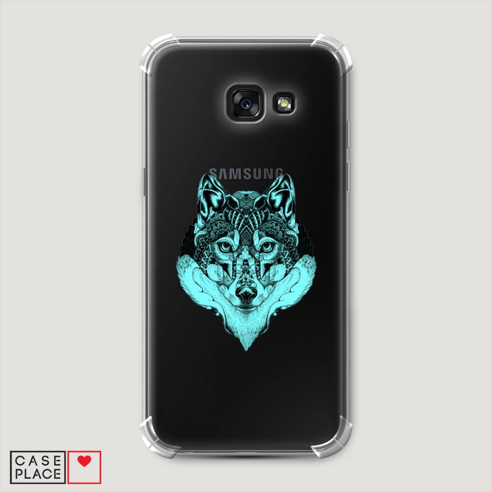 

Чехол Awog на Samsung Galaxy A5 2017 / Самсунг A5 2017 "Бирюзовый волк", Голубой;черный, 20651-1