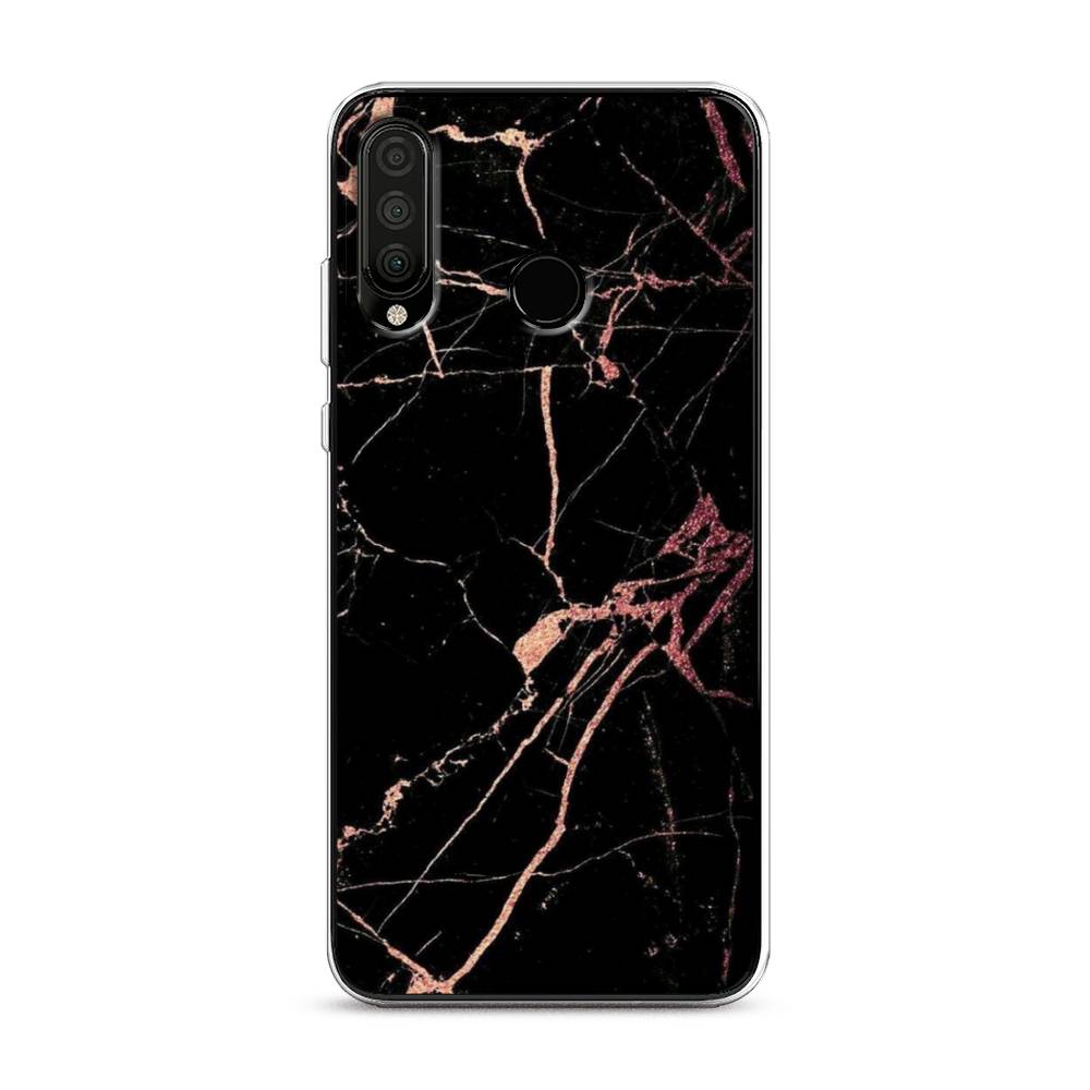 

Чехол Awog на Honor 20 Lite 2020 "Мрамор розовое золото", Черный;розовый, 611250-3