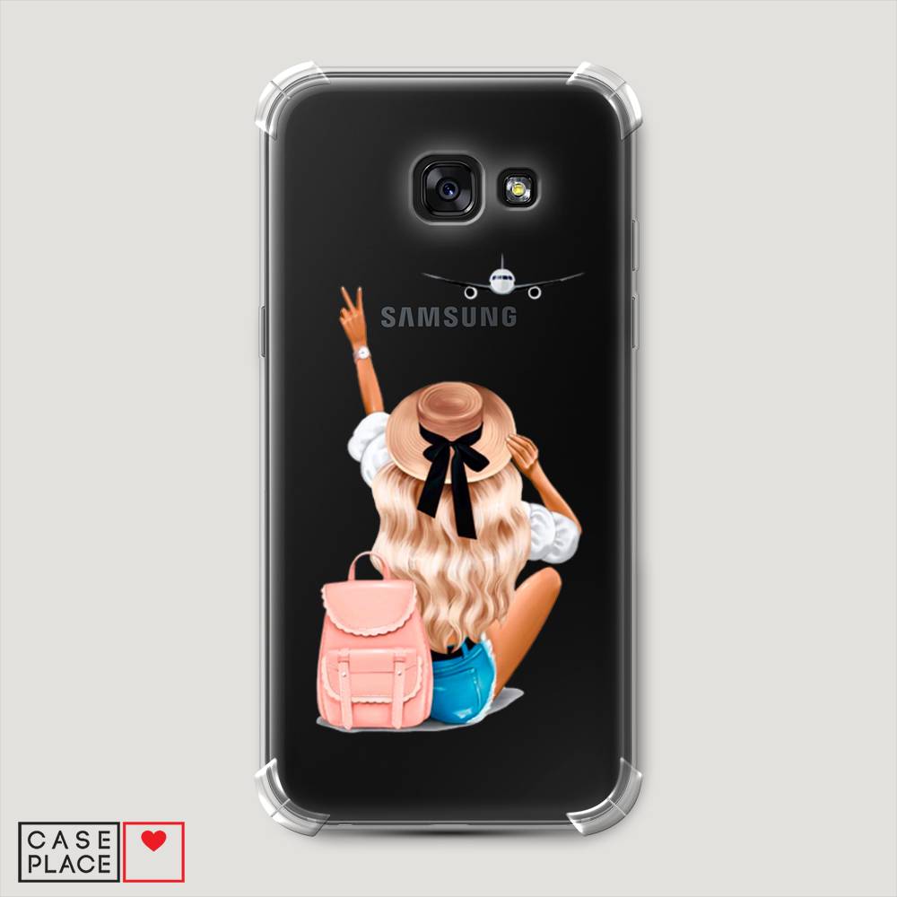 

Чехол Awog на Samsung Galaxy A5 2017 / Самсунг A5 2017 "Автостопом самолетом", Бежевый;розовый;голубой, 20651-1