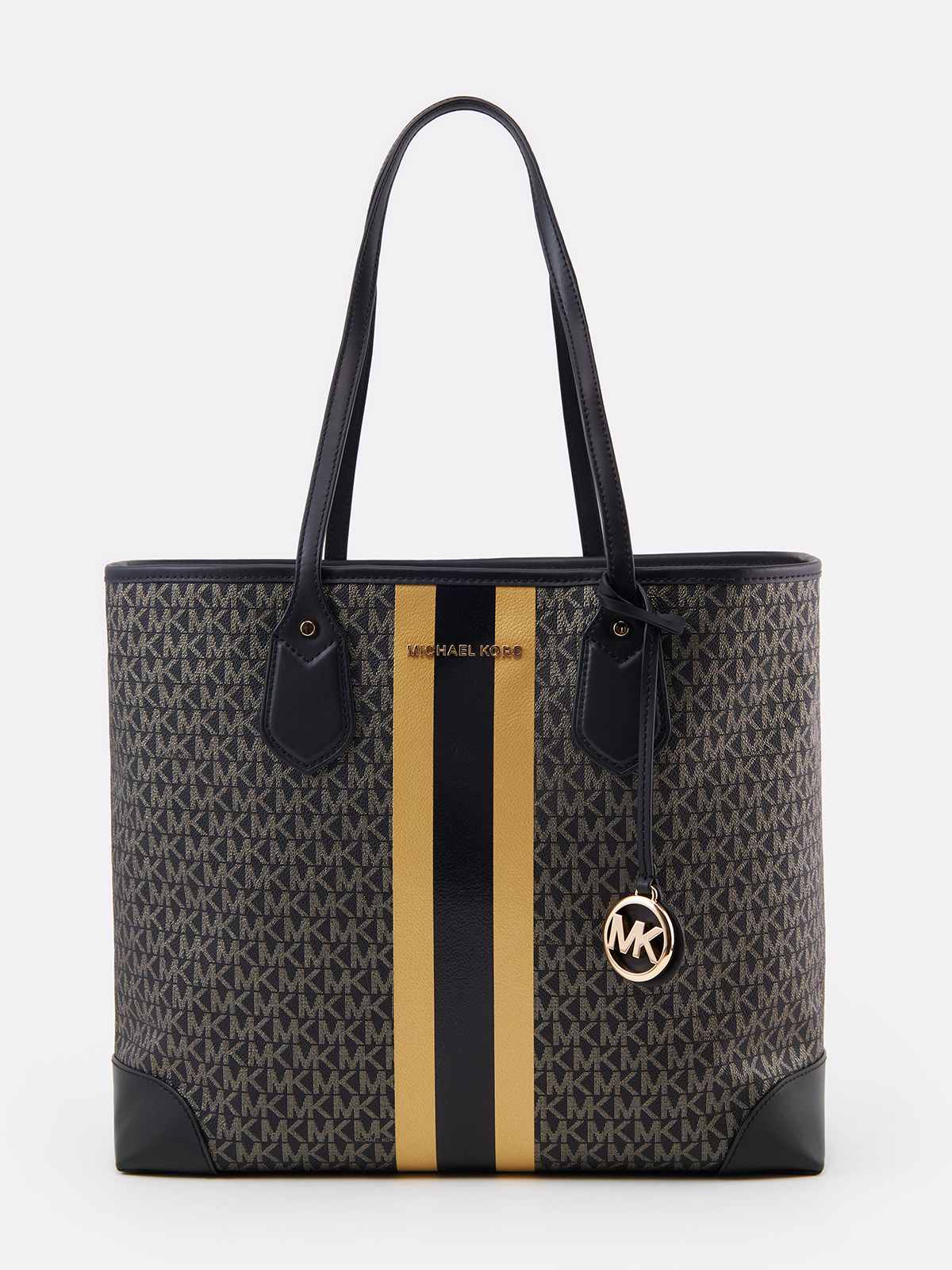 Комплект (сумка+кошелек) женский Michael Kors 30F2GV0T3V, черно-желтый