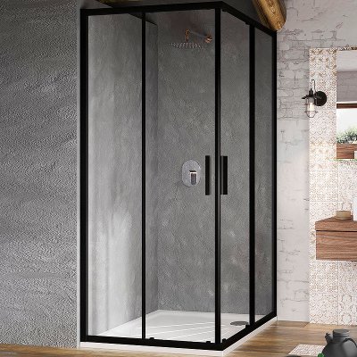 

Ravak Душевой уголок Ravak Blix Slim 80x80 BLSRV2-80 X1LM40300Z1 профиль Черный стекло Tra
