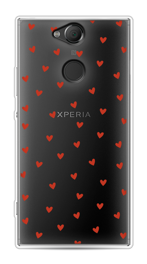 

Чехол на Sony Xperia XA2 "Red hearts", Красный;прозрачный, 53150-1