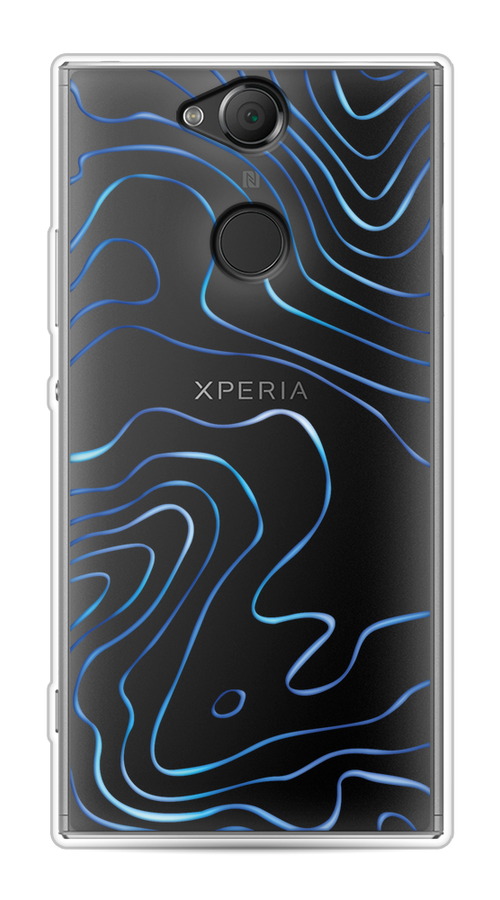 

Чехол на Sony Xperia XA2 "Blue lines", Прозрачный;синий, 53150-1