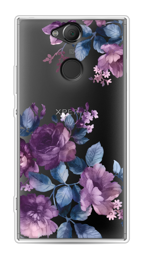 

Чехол на Sony Xperia XA2 "Purple Blossoms", Синий;фиолетовый, 53150-1