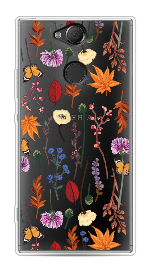 

Чехол на Sony Xperia XA2 "Orange Purple flowers", Оранжевый;красный;розовый;желтый;прозрачный, 53150-1