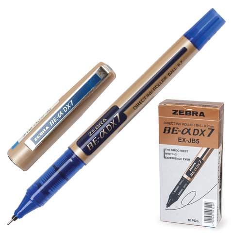 Ручка-роллер ZEBRA "Zeb-Roller DX7" 141486, синяя, 0.35 мм, 5 штук
