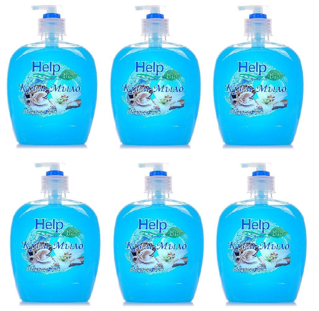 Жидкое мыло Help Морской бриз, 500 г, 6 штук septivit жидкое мыло для рук миндальное молочко 3000
