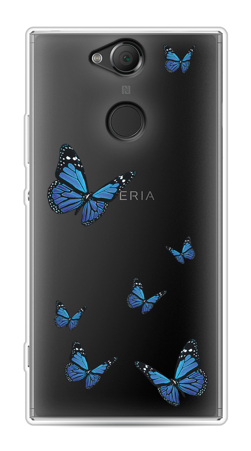 

Чехол на Sony Xperia XA2 "Blue butterflies", Синий;черный, 53150-1