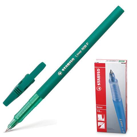 

Ручка шариковая Stabilo "Liner" 141565, зеленая, 0.7 мм, 10 штук