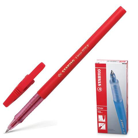 

Ручка шариковая Stabilo "Liner" 141566, красная, 0.7 мм, 10 штук