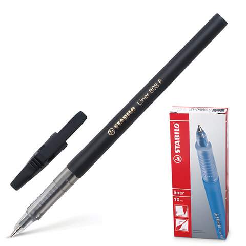 

Ручка шариковая Stabilo "Liner" 141568, черная, 0.7 мм, 10 штук