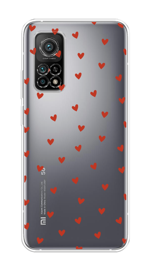 

Чехол на Xiaomi Mi 10T/Mi 10T Pro "Red hearts", Красный;прозрачный, 39350-1